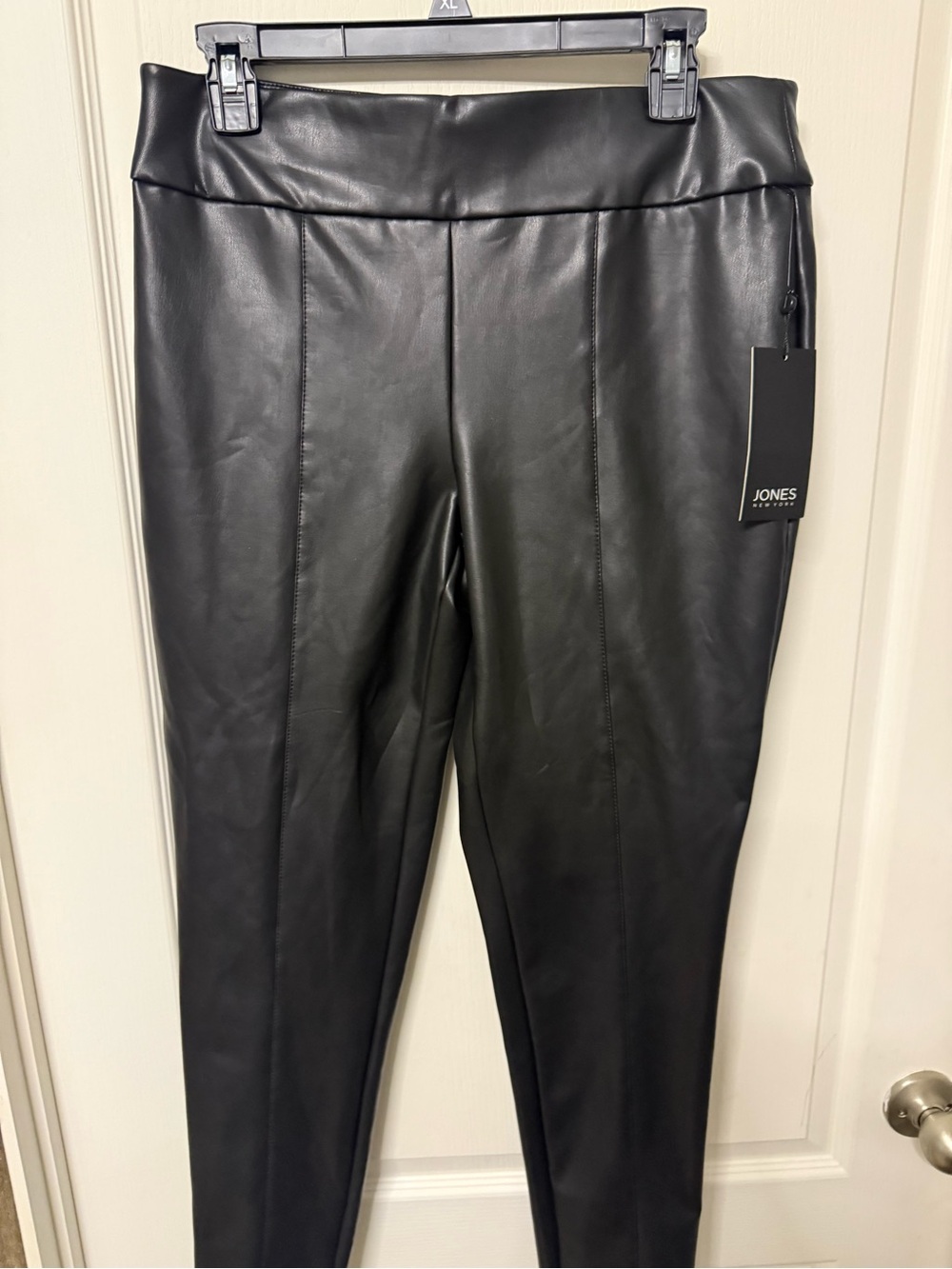 Jones New York Black Faux Leather Leggings with Retail Tag